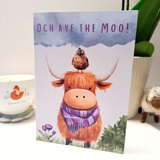 Och Aye the Moo A5 Greeting Card