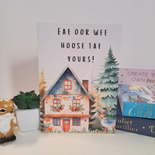 Fae Oor Wee Winter Hoose A5 Greeting Card