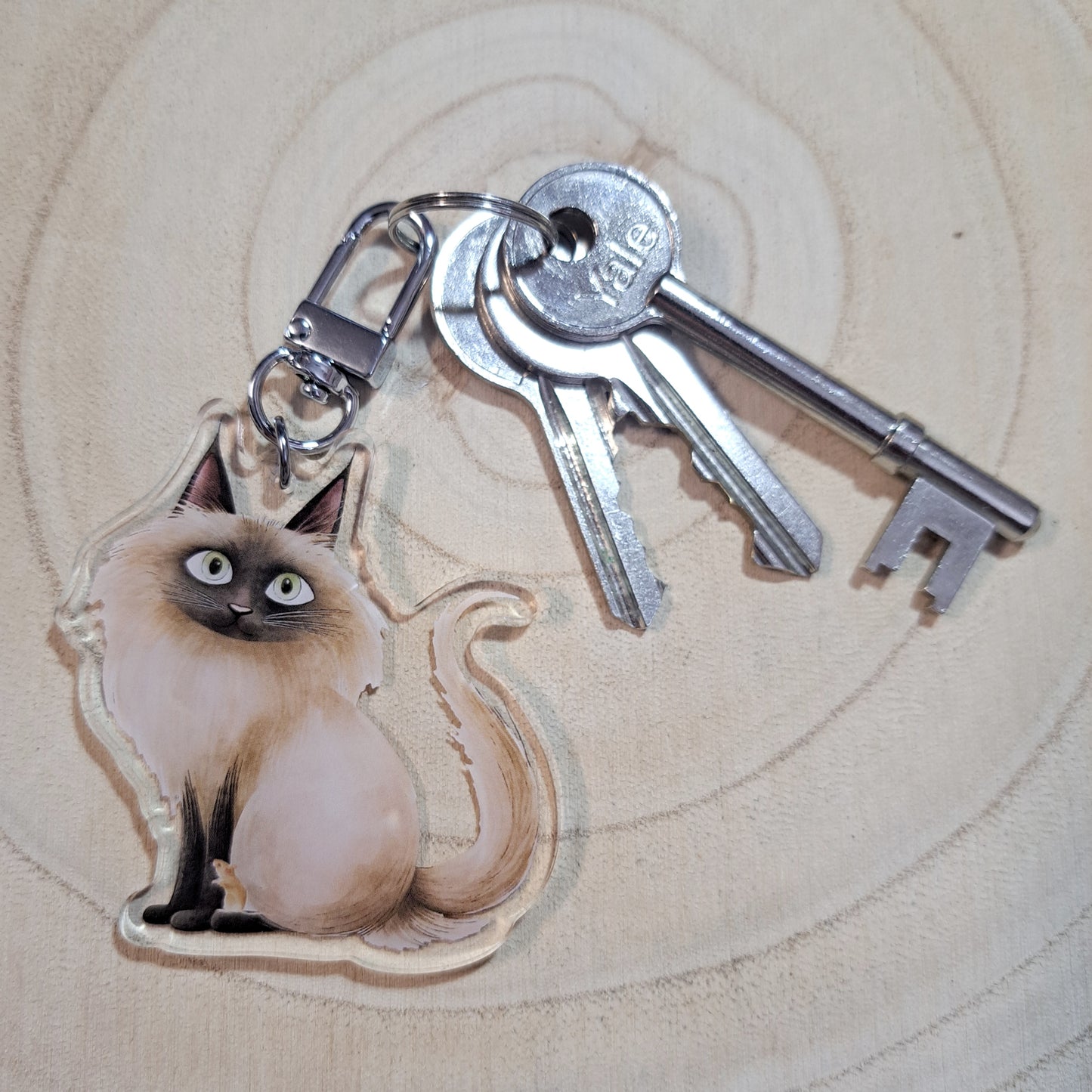 Siamese Cat Acrylic Keyring