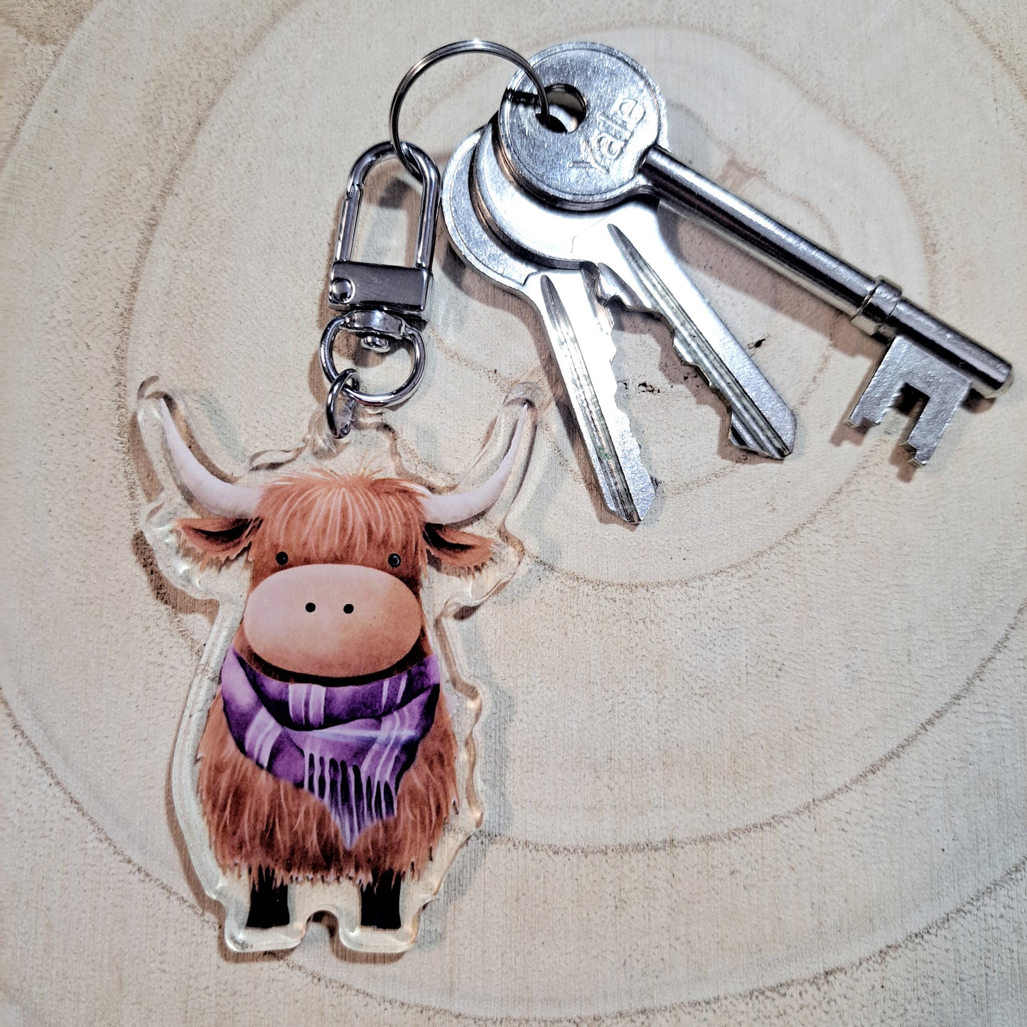 Highland Cow Acrylic Keyring