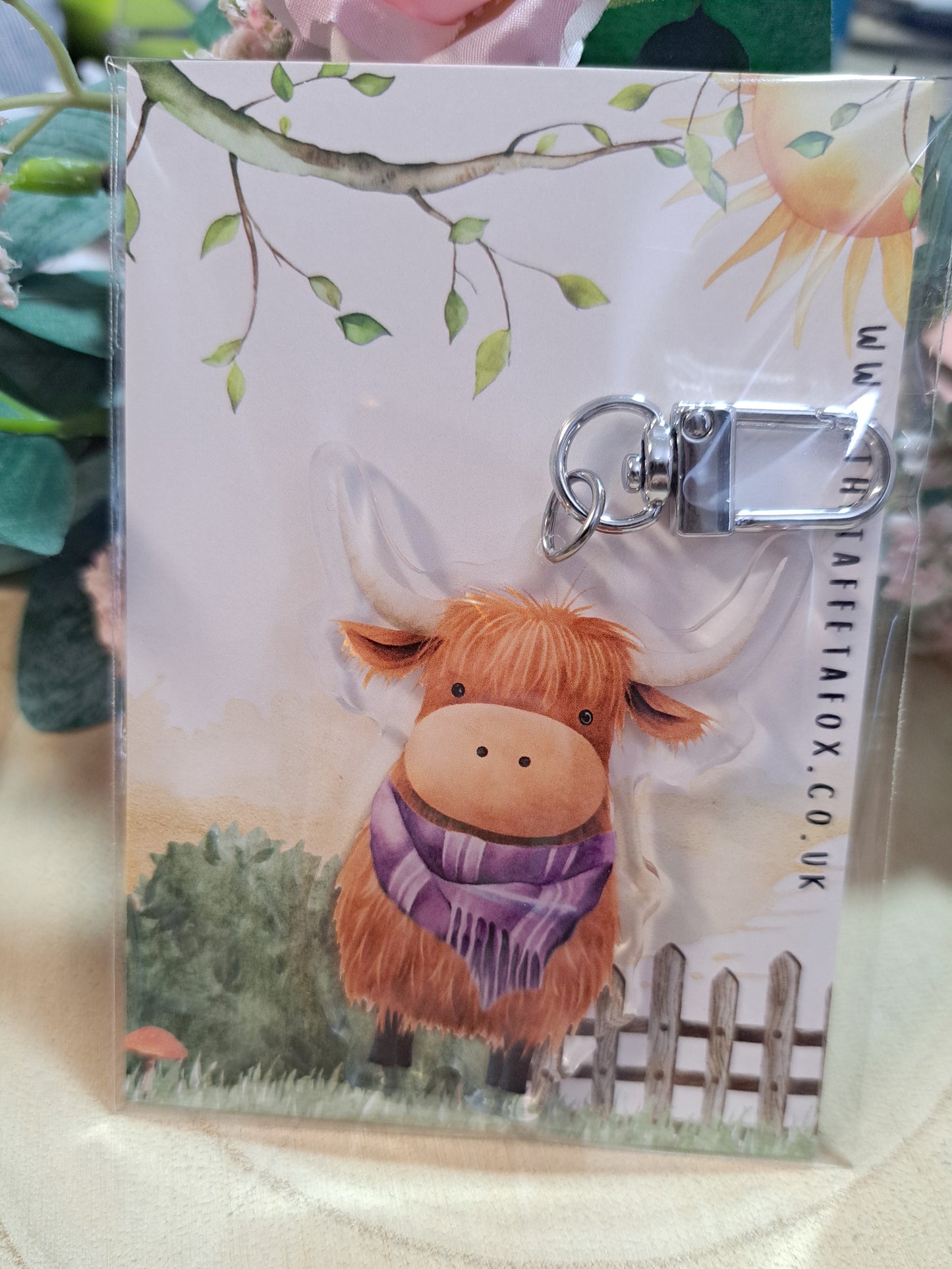 Highland Cow Acrylic Keyring