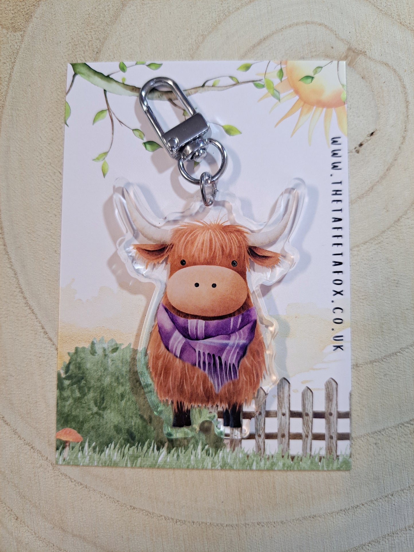 Highland Cow Acrylic Keyring