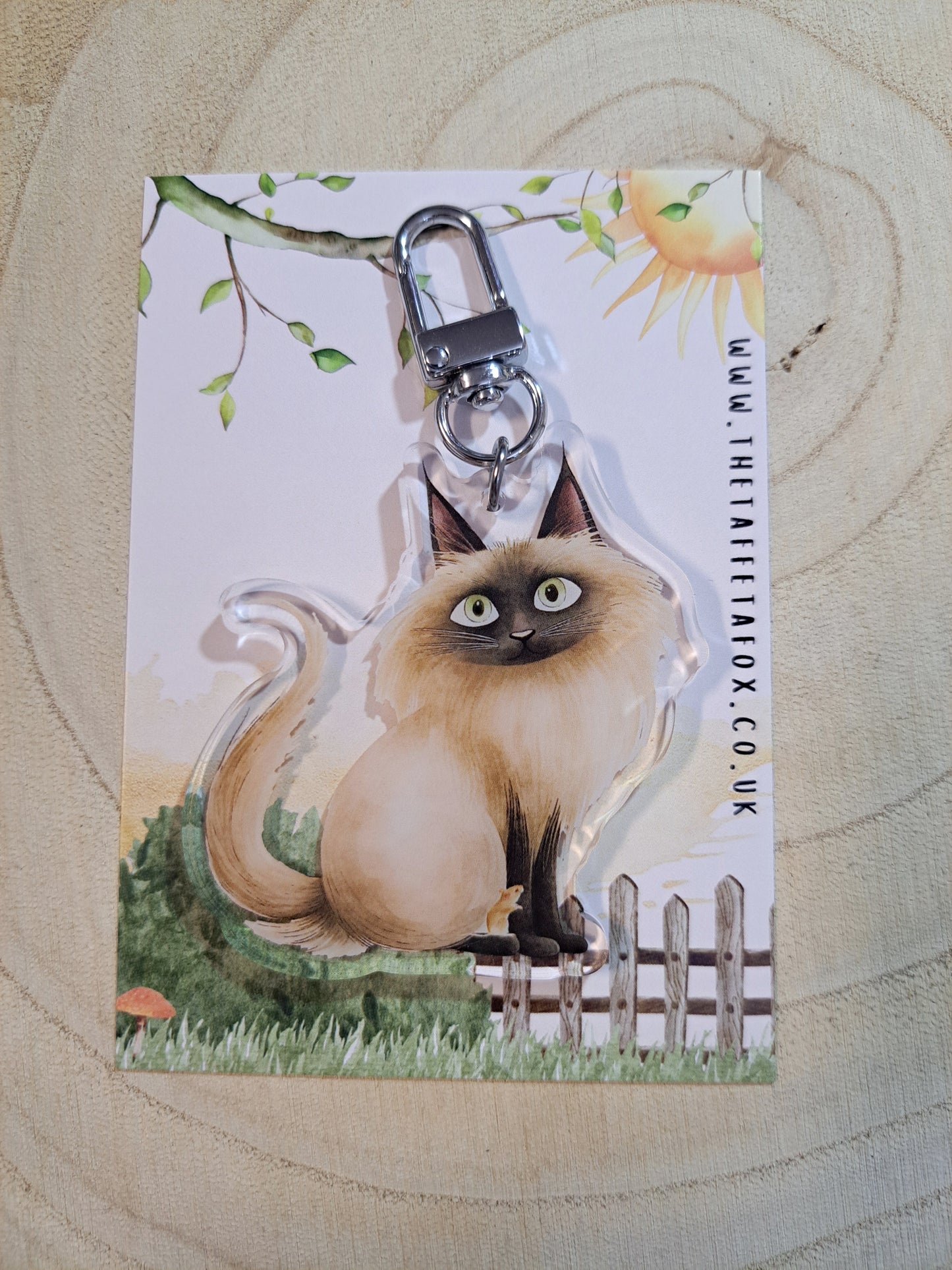 Siamese Cat Acrylic Keyring