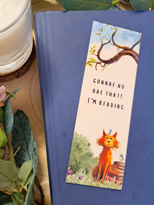 Orange Cat Scottish Bookmark